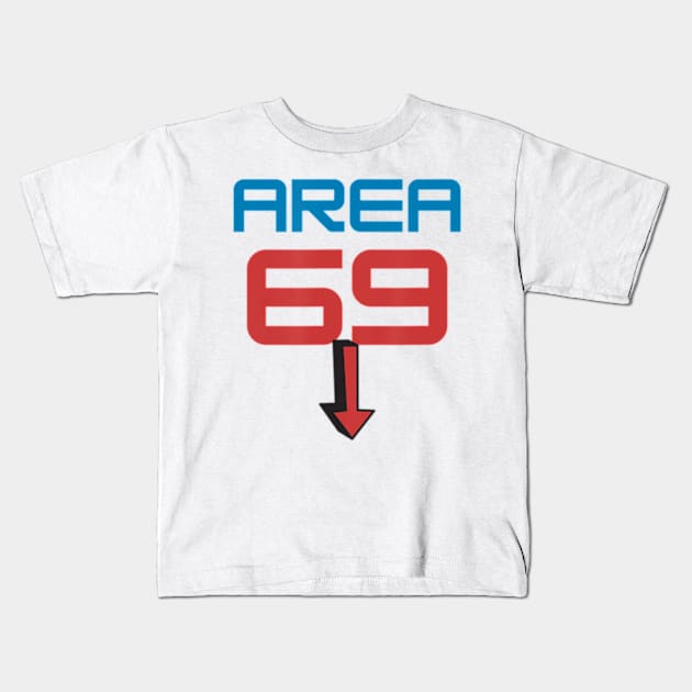 Area 69 Number Sixty Nine Arrow Men Women Kids T-Shirt by StuSpenceart